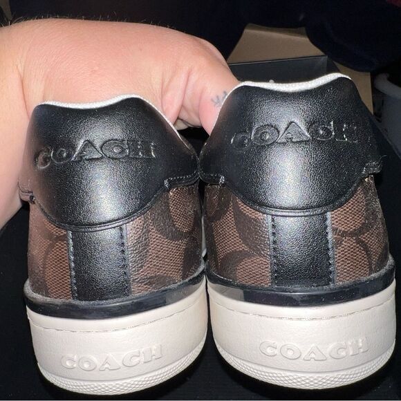 Coach Mahogany Black Clip Low Top Sneaker In Signature Canvas Size 10 NEW IN BOX - Picture 4 of 10